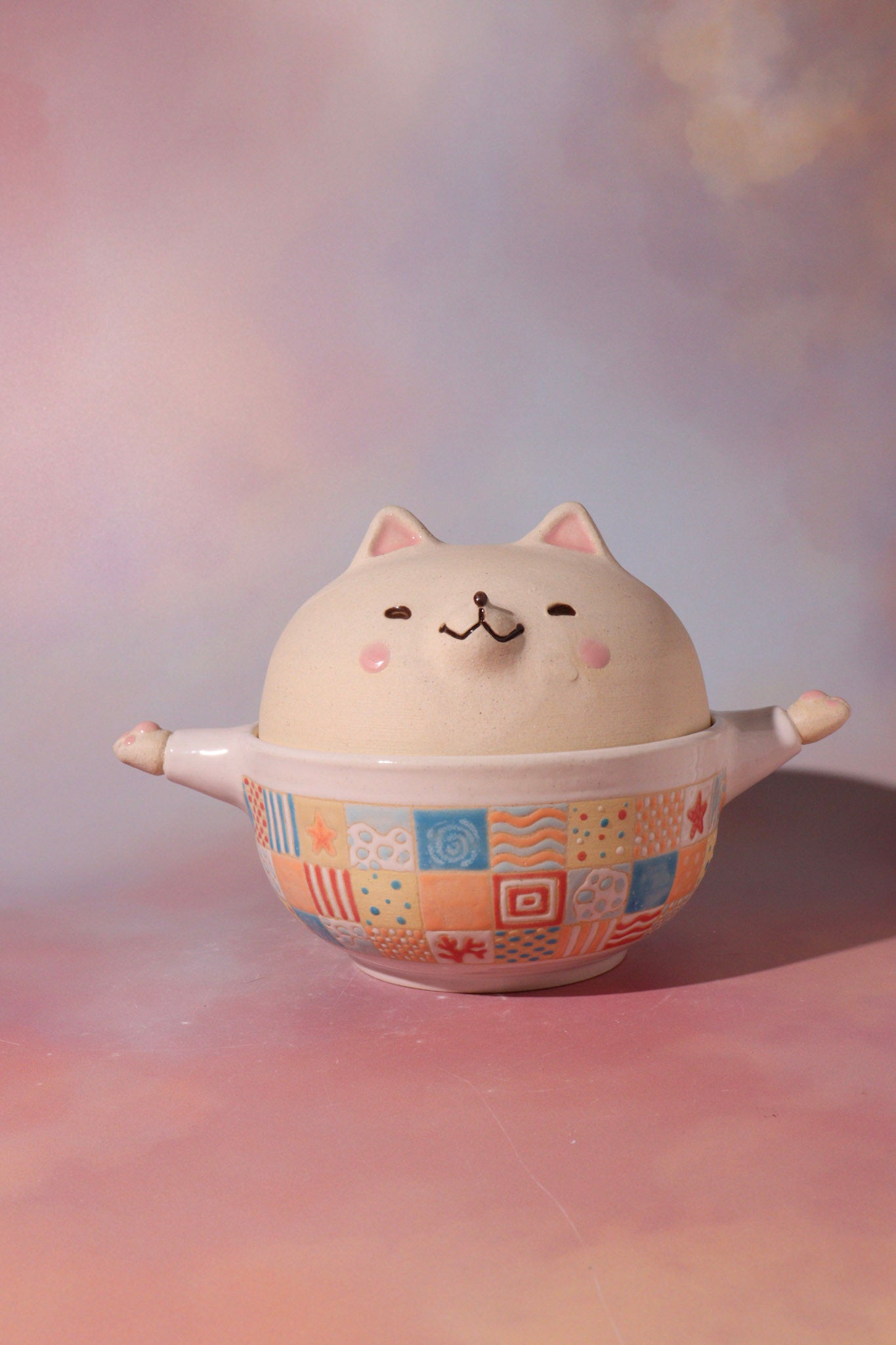 Lidded Bowl- Patchwork Mew San (Summer Edition)