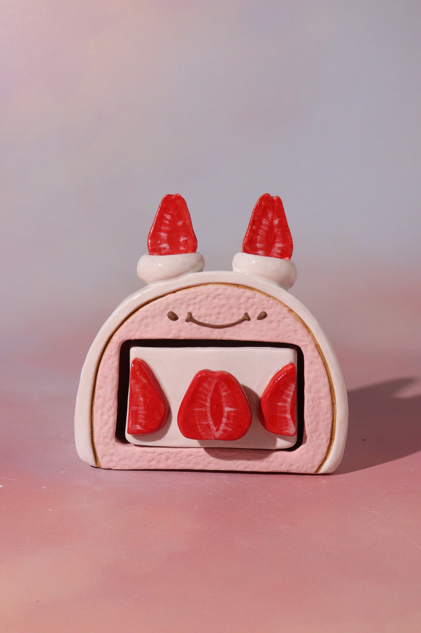 Ceramic Sculpture - Strawberry Cake roll (Medium)