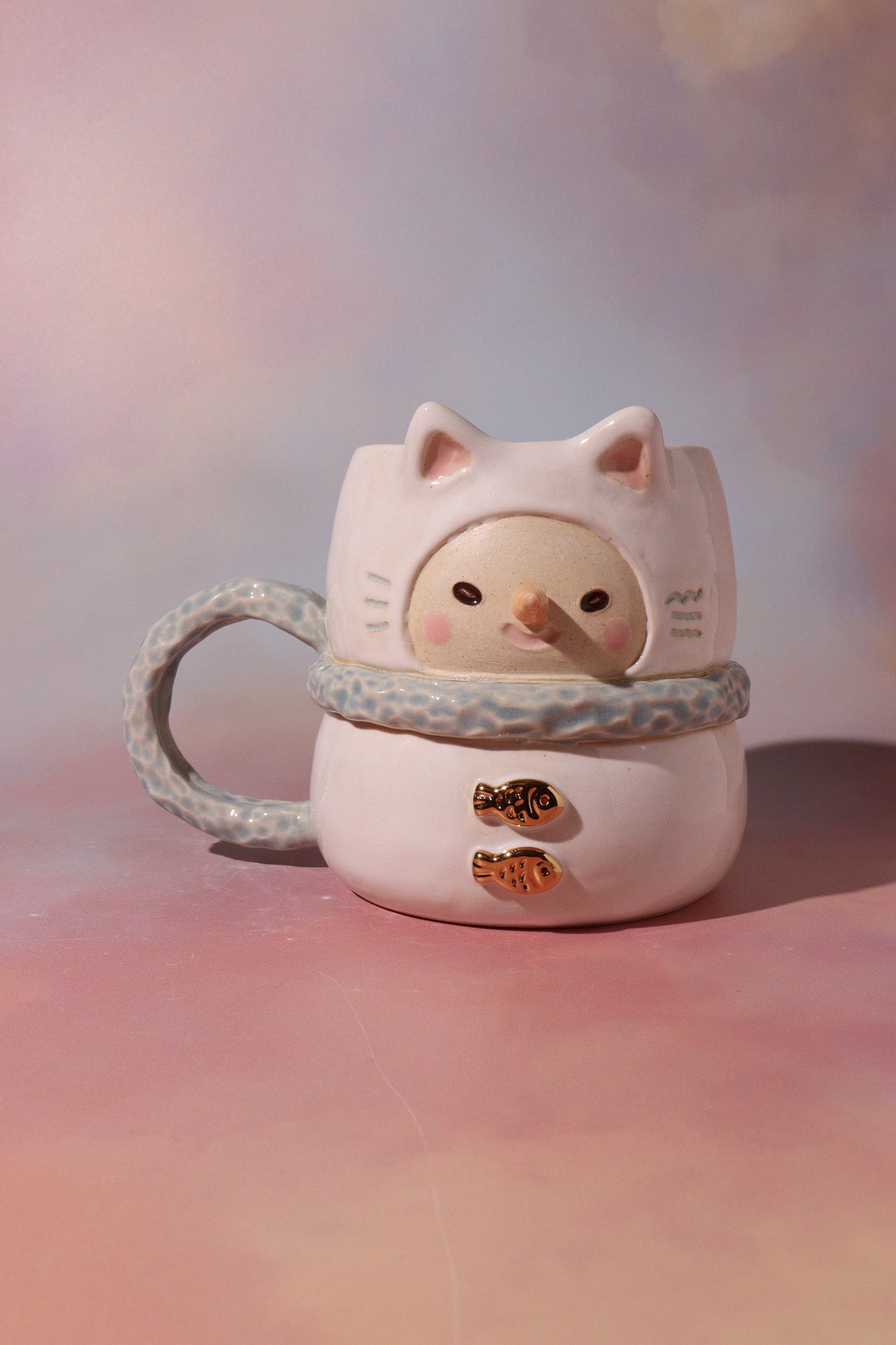 Mug - Snowman Kitty (Blue)