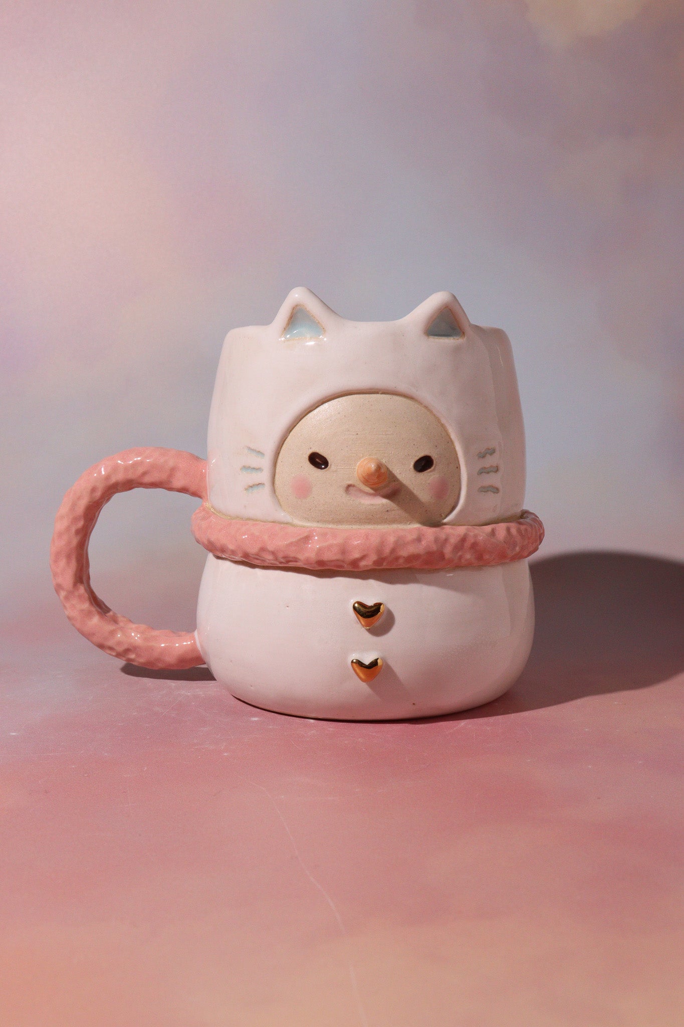 Mug - Snowman Kitty (Pink)