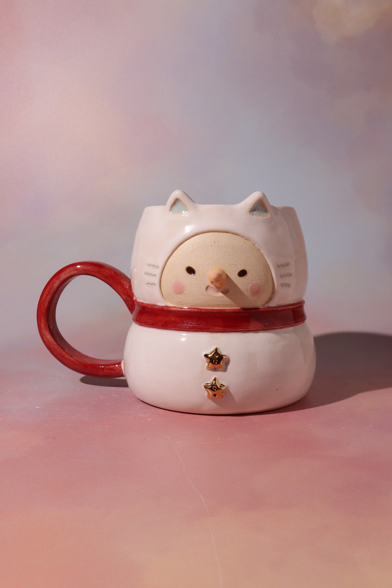 Mug - Snowman Kitty (Red)