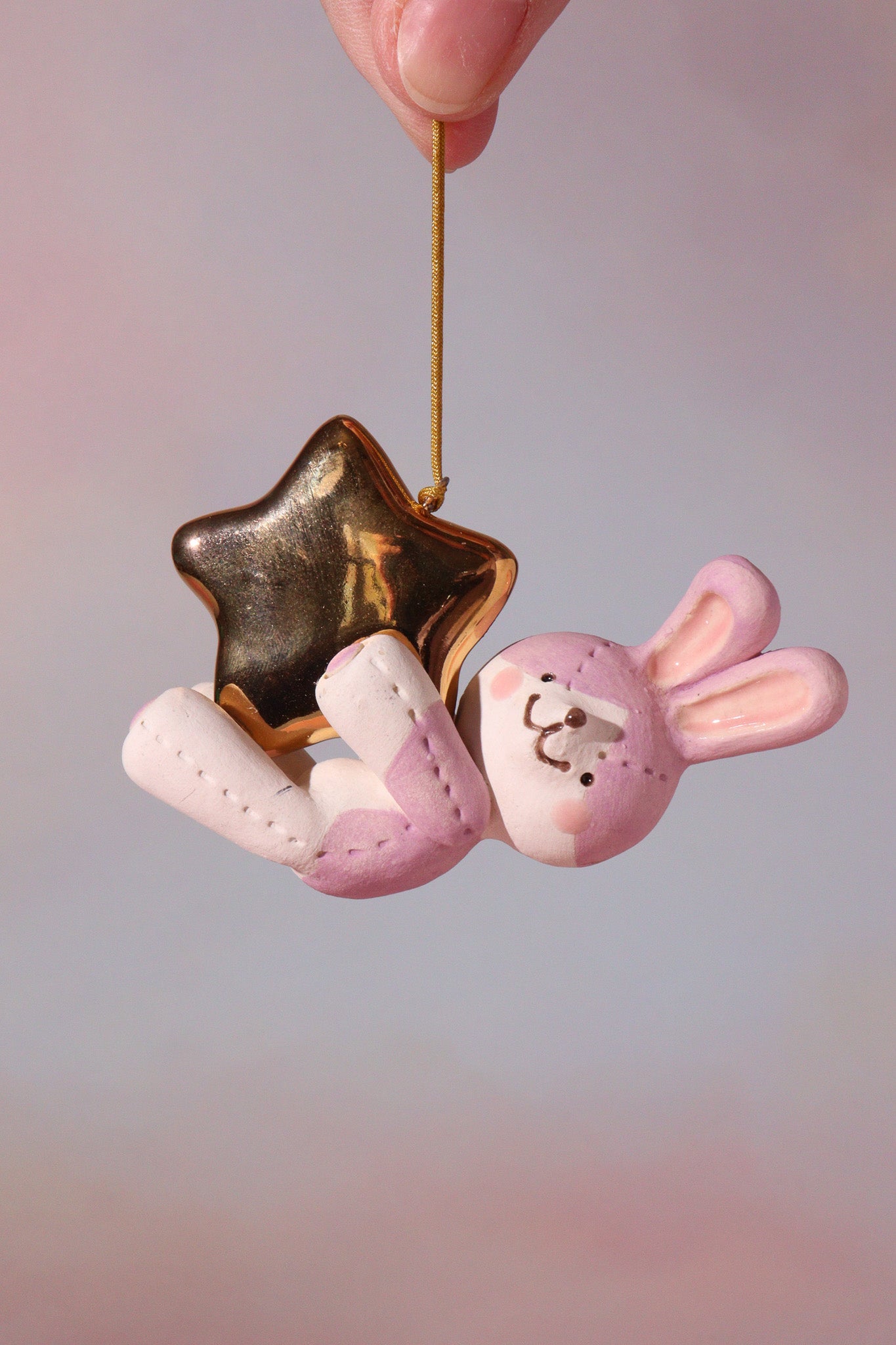 Ornament  - Star Catcher (Lilac bunny)