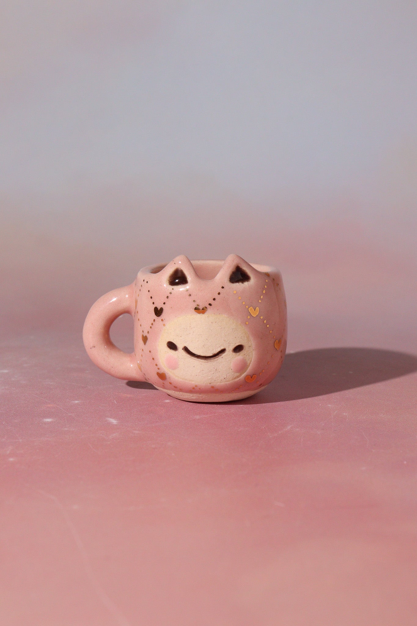 Small Figurine - Mini Mug Ornament (Pink Kitty)