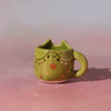 Small Figurine - Mini Mug Ornament (Green Kitty)