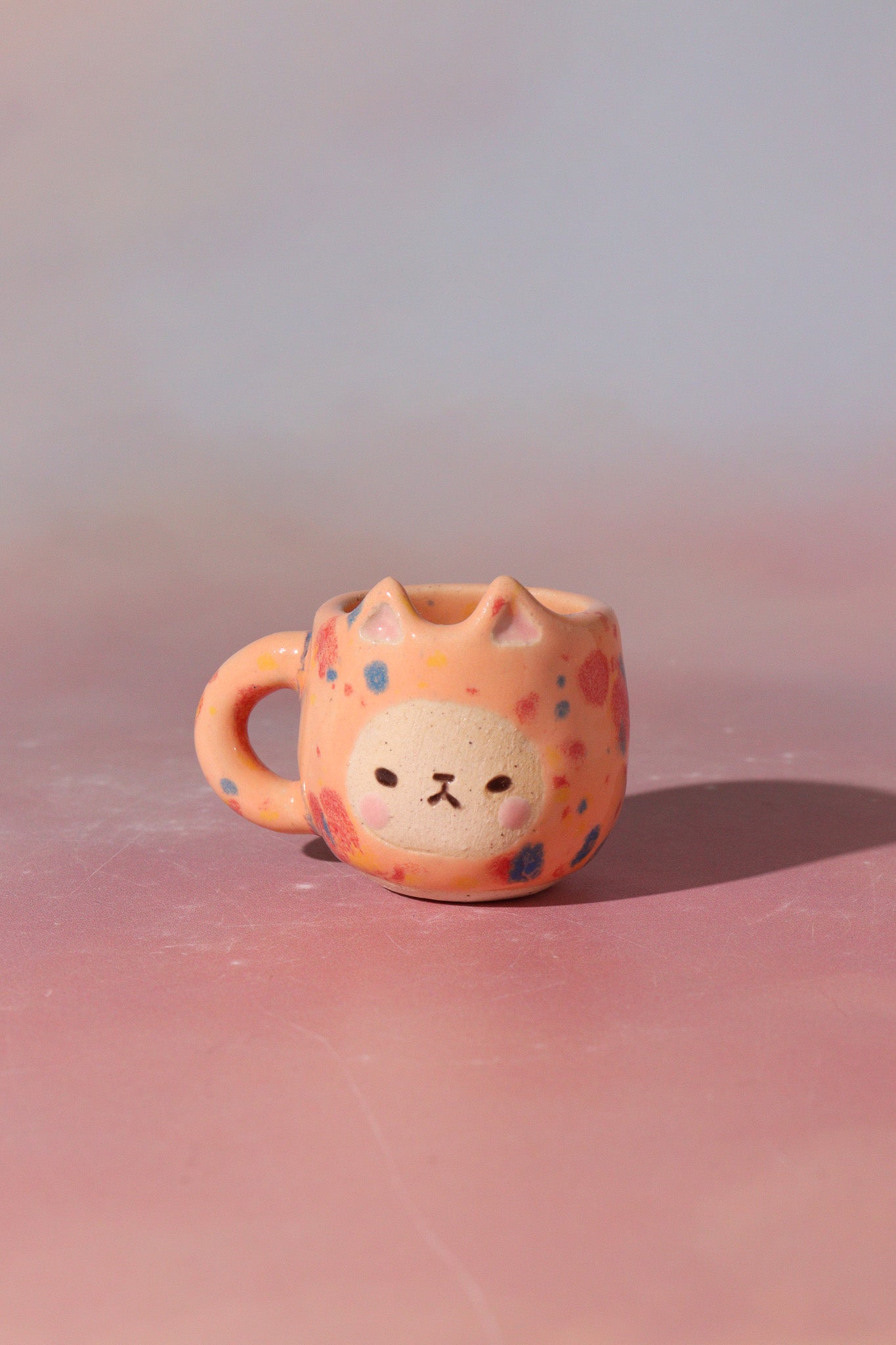 Small Figurine - Mini Mug Ornament (Fruity kitty)