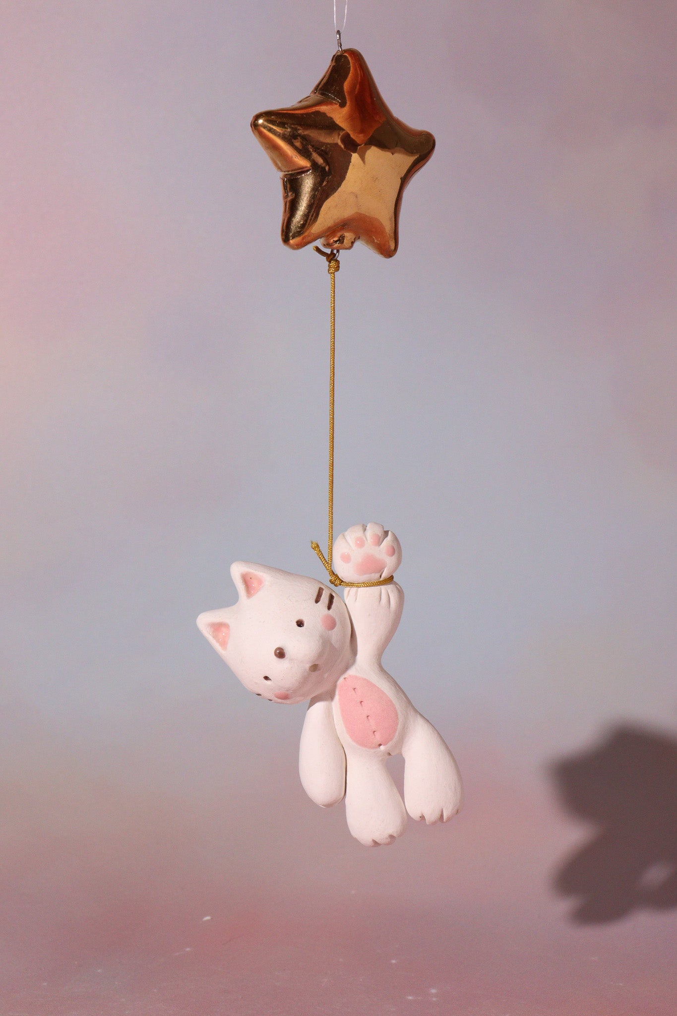 Ornament - Up! (White Kitty)